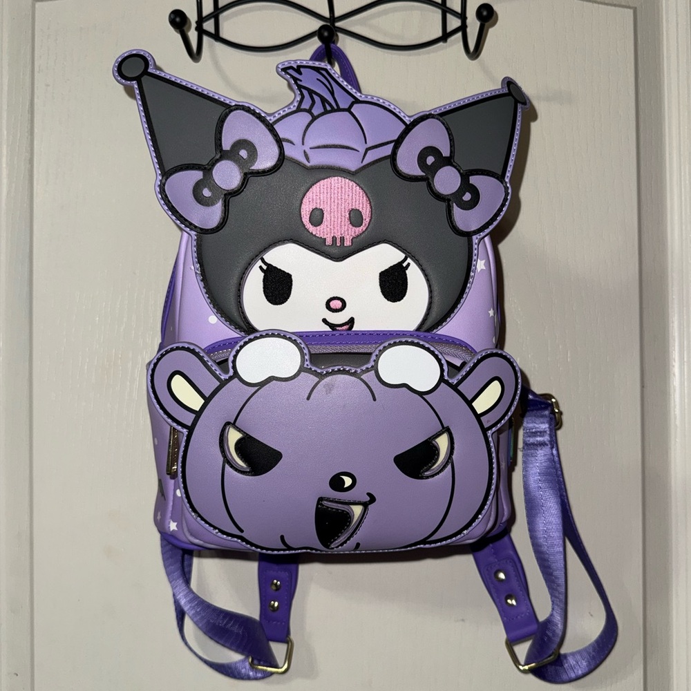 Loungefly Lavender Kuromi & Bear Mini Backpack